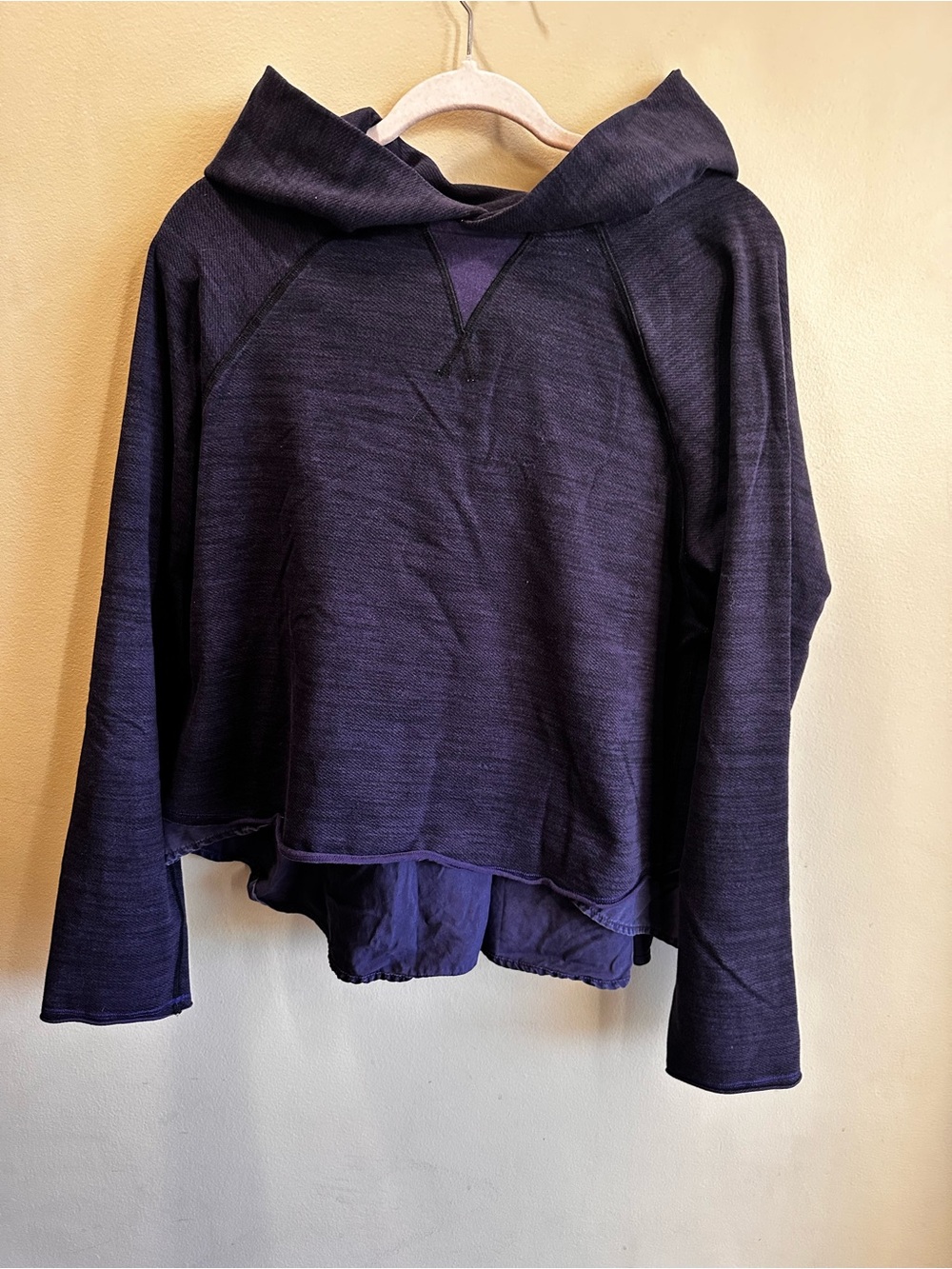 lululemon athletica Dark Purple Layered Hooded Crew Sweater